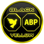 flat black and yellow iconpack android application logo